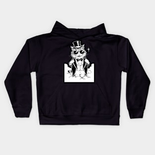 Cool Rich furry cat in sunglasses Kids Hoodie